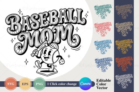 Baseball Mom Retro SVG PNG Design Review