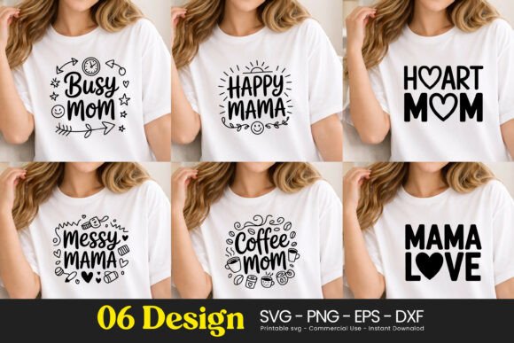 Busy Happy Heart Mom Quotes for Embroidery