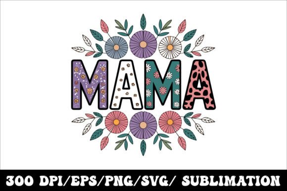 Charming Mama Floral Typography Design