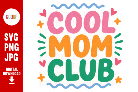 Cool Mom Club Retro SVG: A Vibrant Embroidery Design