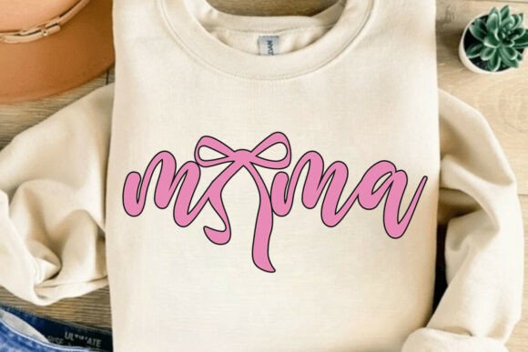 Cute Mama Bow SVG, Mom Bow SVG: A Charming Embroidery Design