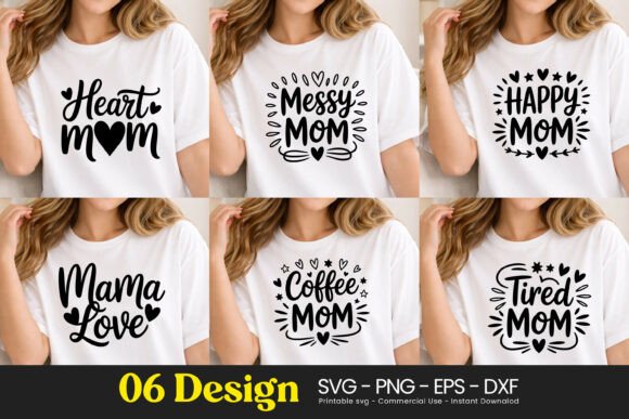 Heart Messy Happy Mom Quotes SVG PNG Review