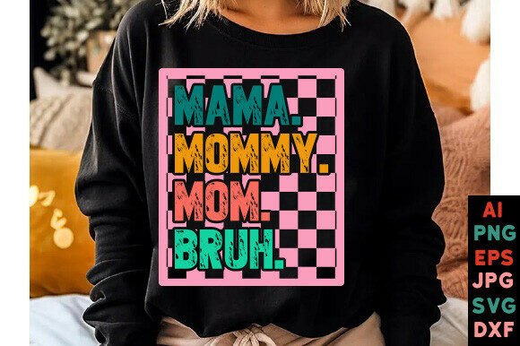 Retro Mama Mommy Mom Bruh: A Fun Embroidery Design